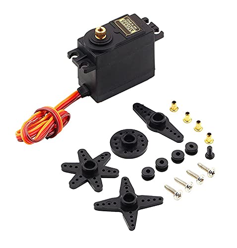 MMOBIEL Micro Servo Motor Kit MG995 55g 90° for RC Drone/Car/Airplane/Helicopter/Vehicles/Robots/Compatible with Arduino Projects and Raspberry Pi Incl. Screws and 4 Servo Arms