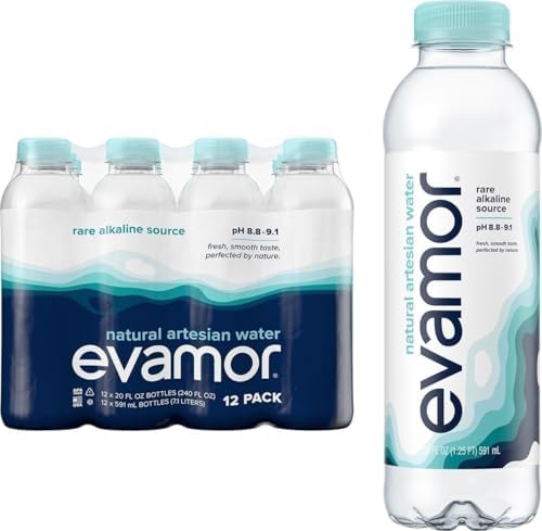 EVAMOR Artesian Bottled Water 20 Fl Oz (Pack of 12)