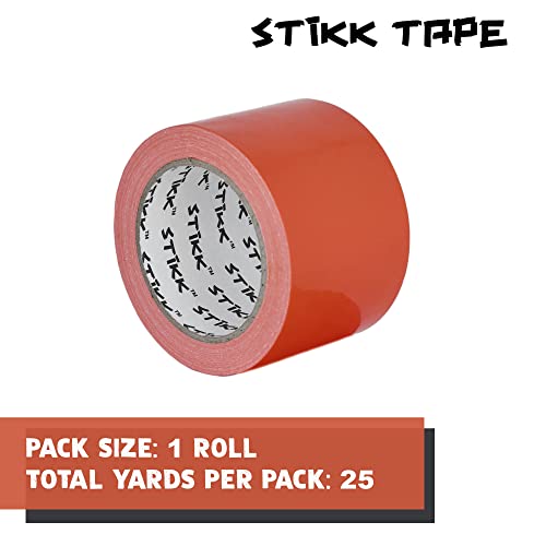 Image of STIKK Duct Tape - Orange Duck Tape - 3 inch x 25 Yards - Heavy Duty Tape for Repairs, Household Projects - for Commercial HVAC and Construction - Effective Heavy Duty Waterproof Duct Tape