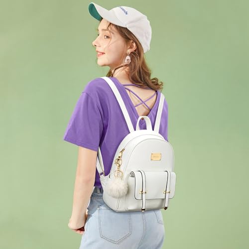 Image of KKXIU 3pcs Fashion Small Synthetic Leather Backpack Purse Cute Mini Bookbag for Women and Girls