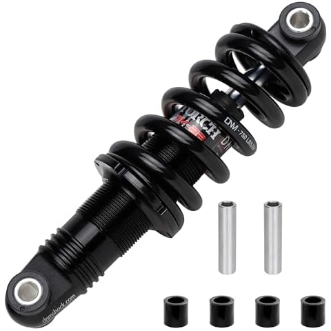 DNM Preload MTB Mountain Bike Rear Suspension Shock Absorber AL 6061 Coil Spring 750 lbs with Extra Bushing - Black 150mm Cover