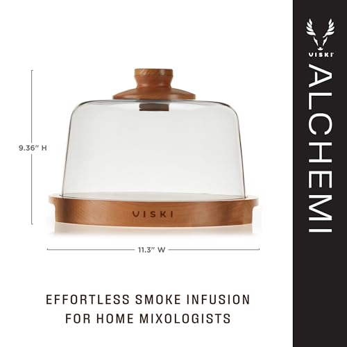 Alchemi by Viski Kit de infusor de coquetel defumado, cúpula prática para defumar com chips de uísqu