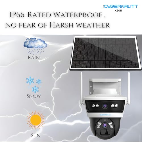 Image of XUGA-Cybernautt Premium Series X20B Dual Solar 4+4MP 4G SIM Based Wireless Outdoor CCTV Camera | Solar Powered | Color Night Vision | Motion Detection | Weatherproof | 256GB SD | Use Air-tel 4G Sim