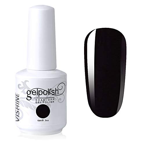 Vishine Gelpolish Manicure Salon UV LED Soak Off Gel Nail Polish Varnish Color Black(1348)