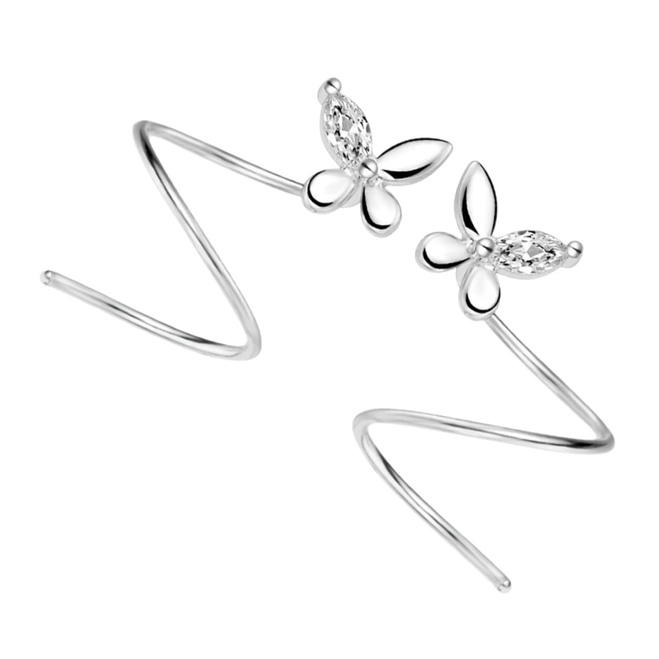 Boucles d'oreilles à tige en cristal de haute pureté au design papillon pour femme