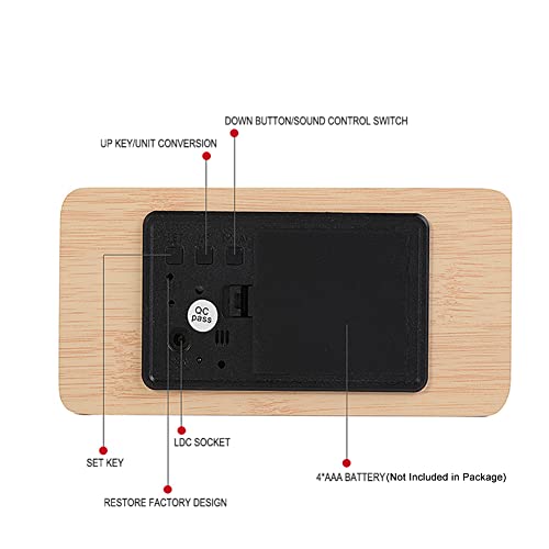 Threeh Alarm Clock Digital,3 Set Of Alarm And Voice Control Fashion Desk Wooden Alarm Clock With Temperature Display For Home,Kitchen,Office Desk Clock Ac11 Yellow_White #TOP3