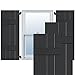Ekena Millwork RWB15X077BLP Exterior Four Board Real Wood Pine Board-n-Batten Shutters (Per Pair), 15" x 77", Black
