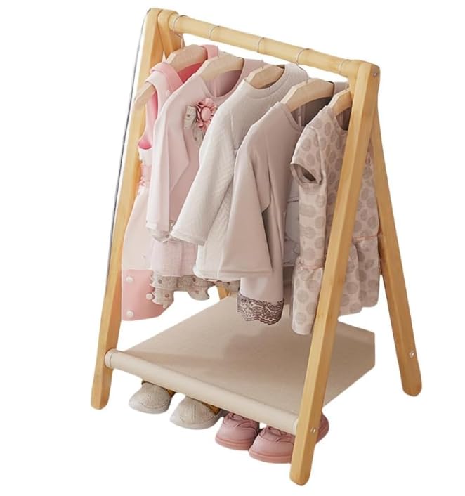 Amazon.co.jp: fancyfly児童用木製ハンガーラック ベビー用木製