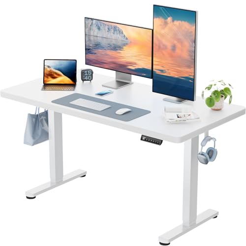 HUANUO Höhenverstellbarer Schreibtisch 120x80cm,25MM Ganze Tischplatte mit Bürstenloser Motor,Ergonomischer Schreibtisch Höhenverstellbar,Einfache Montage Elektrischer Stehschreibtisch für Homeoffice