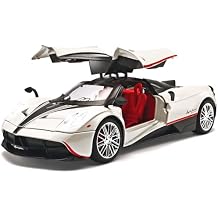 RZAPE Car Toys for Boys 1 18 Scale Diecast Cars Compatible for Pagani Huayra Dinastia Model Car Kits Collection,Metal Pull Back Cars with Light and Sound,Toy Cars for Boys Age 4-7White