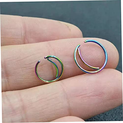 Galpada 11Pcs Moon Nose Ring Stainless Steel Jewelry Piercings Jewelry Cartilage Hoop Nose Decorations Body Jewelry Fashion Nose Rings Moon Nose Rings Fashion Nose Decorations Accessories #TOP6