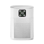 OUNEDA Air Purifier for Bedroom Home, 360° Air Intake, 3 Stage H13 HEPA Filter Removes Smoke Pet Dander Odors, Small Quiet Air Cleaner with Sleep Mode & 9H Timer, HY1800 Pro, White