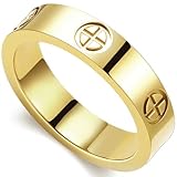 PDWZNBA Love Friendship Ring 18K Gold Silver Plated Cubic Zirconia Stainless Steel Promise Ring Wedding Band Jewelry Birthday Gifts for Women, Metal, Cubic Zirconia