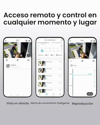 Miniatura 6 de Zosi 5mp Lite Kit De Cámara De Vigilancia 8ch 2mp H.265 Grabador Dvr Con 4 1080p Cámara De Seguridad Exterior, Sin Disco Duro, Visión Nocturna, Detección De Movimiento