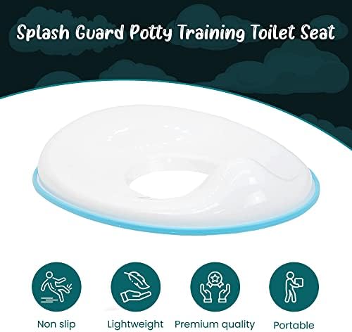 COOZi Premium Non-Slip with Splash Guard Potty Training Toilet Seat  Great for Travelling Kids Toilet Seat | Lightweight & Soft Toilet Seat for Kids with Storage Hook | Fits Most Standard Toilets