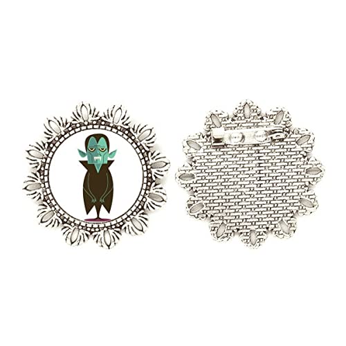 Broche de flor de plata Fear Halloween Happy para solapa de abrigos