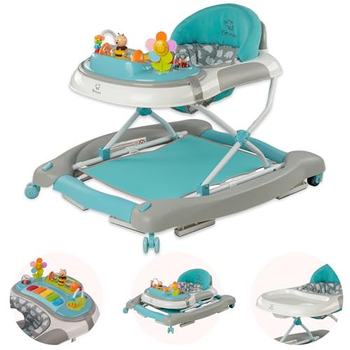 BRONEA 4-in-1 Gehfrei Babywalker ab 6 Monate | Lauflernwagen mit...