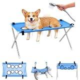 Bañera para Perros, Mesa de Peluquería Canina con Hamaca 8 Agujeros，B