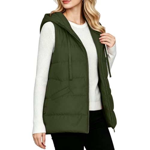 Puffer Vest Women Hooded Lightweight Sleeveless Quilted Jackets Fall Winter - image 6