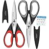 iBayam Kitchen Scissors All Purpose Heavy Duty, Kitchen Utensils Set, Stainless Steel Cooking Utensils Gadgets, Meat Poultry Food Shears Dishwasher Safe Utility Tools Home Gift, with Protective Sheath