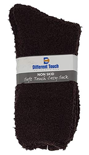 Image of Different Touch 6 Pairs Men's Women Soft Winter Cozy Fuzzy Slipper Socks, Soft Hospital Lounge Crew Socks