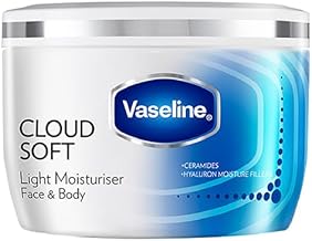 VASELINE Cloud Soft, Light Moisturiser, 300 ml, for Plump, Soft Skin, with Ceramides & Hyaluron Fillers, 10X Hydration Volume, Non-Sticky