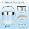 Contenitore Termico per Alimenti 1200 ml,Thermos per Alimenti Porta Pappa,ciotola termica con coperchio con cucchiaio pieghevole,Adatto per la conservazione di farina,zuppa,pranzo,formaggio (Blu)