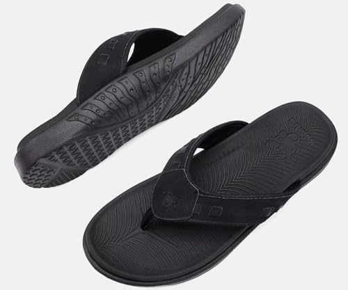 Image of KuaiLu Mens Sport Flip Flops Comfort Orthotic Thong Sandals with Plantar Fasciitis Arch Support Outdoor Summer Beach Size 7~15
