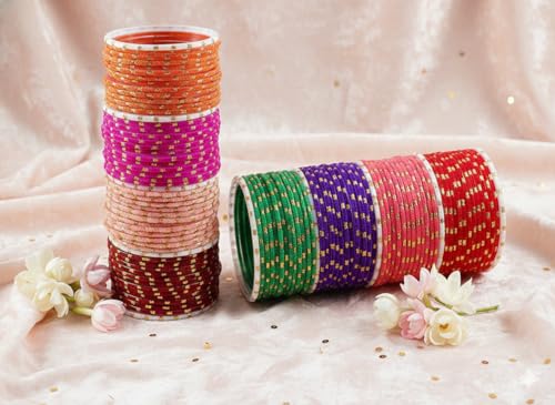 Image of NMII Glass with Plain and Simple Design Glossy Finished Fancy Bangle Set For Women and Girls | Glass Bangles | Stylish Women's Bangles