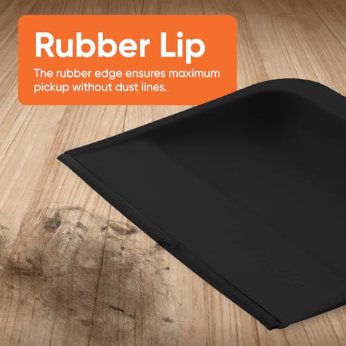 Image of Superio Clip-On Dustpan with Rubber Lip - 10-inch Wide Durable Plastic Dust Pan with Comfort Grip Handle, Black, 3-Pack