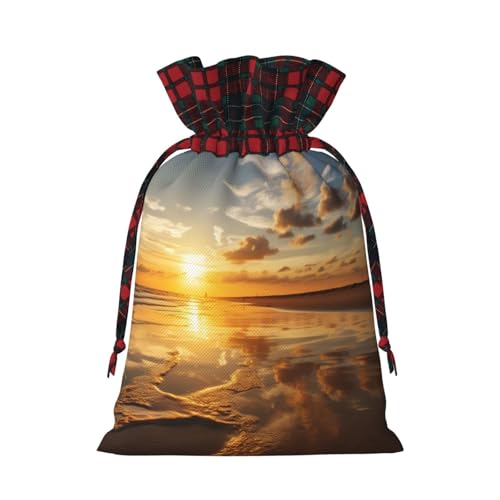 WXYBMDP Beautiful Sunrise Print Christmas Gifts Bag,Drawstring Bags,Reusable Candy Bags,for Wedding Party Christma2