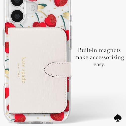Image of kate spade new york iPhone 17 Case - Cherry Dot Gems | Compatible with MagSafe - Lightweight Designer Case for iPhone 17 with Anti-Scratch Coating and Cherry Dot Design