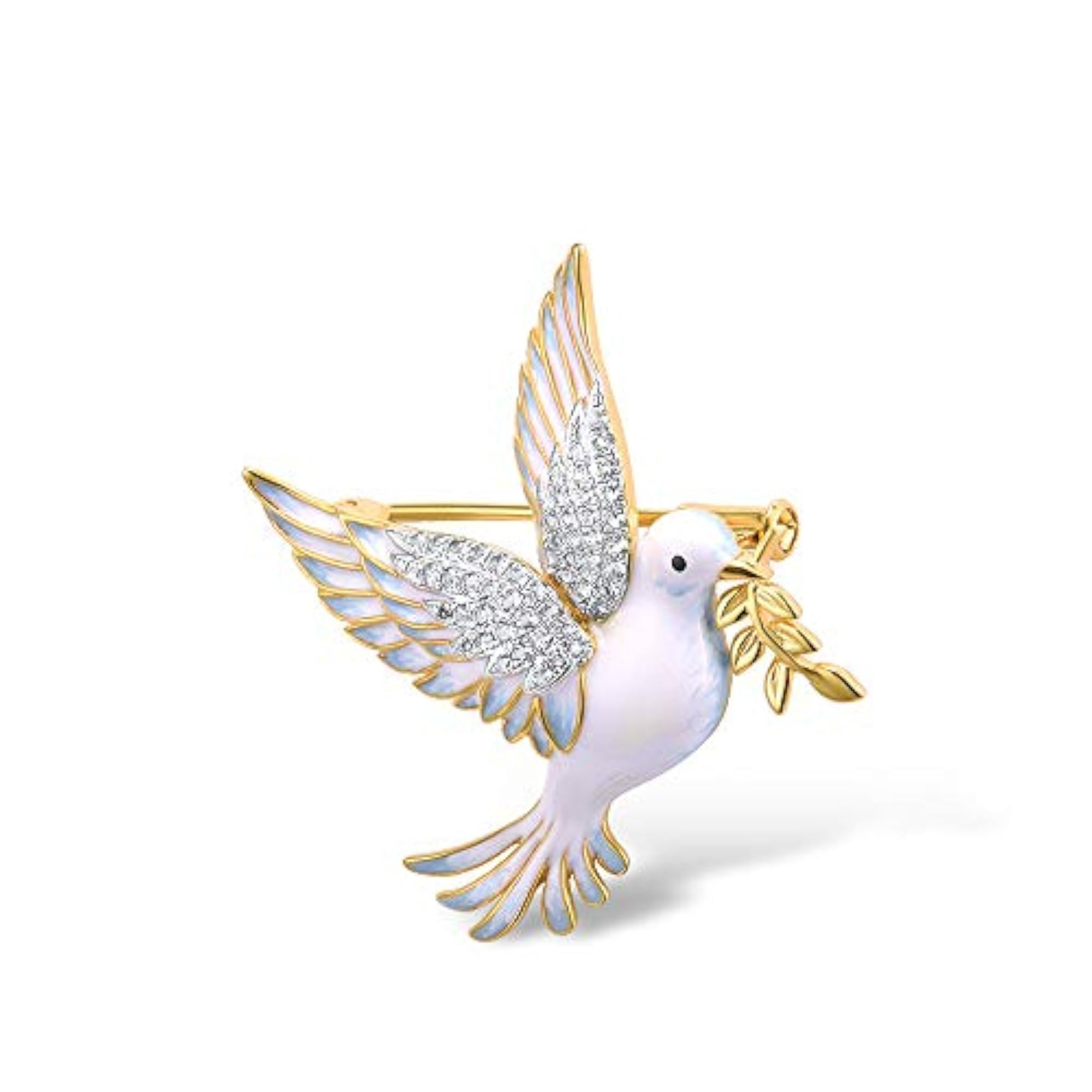 Women's 925 Sterling Silver Enamel Brooch Pin, Elegant Design