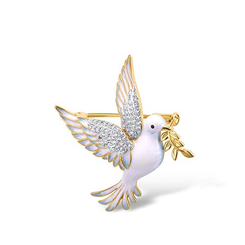 Image of Santuzza 925 Sterling Silver Enamel Brooch Pin for Women