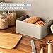 ZICOTO Beautiful Bread Box With Wooden Lid For Your Kitchen Countertop - Spacious Container Perfectly Stores Your Homemade Bread, English Muffins & Bagels - Quality Cutting Board Lid Keeps Loaf Fresh
