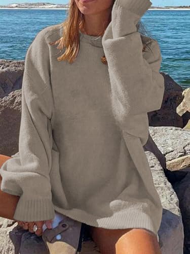 Mrskoala Womens Tops Casual Knit Sweater Long Sleeve Pullover Loose Shirts Fall Clothes2