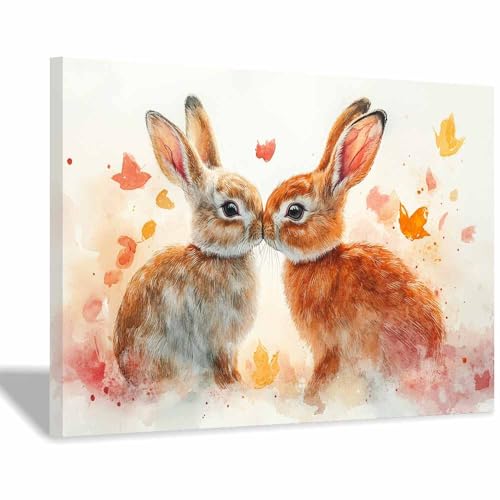 Poster lapins mignons aquarelle pour habiller un mur vide avec art moderne encadré 40x60