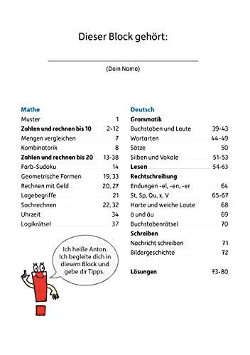 Quer durch die 1. Klasse, Mathe und Deutsch - Übungsblock