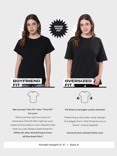 Image of Bewakoof Women's Graphic Printed Oversized Fit T-Shirt