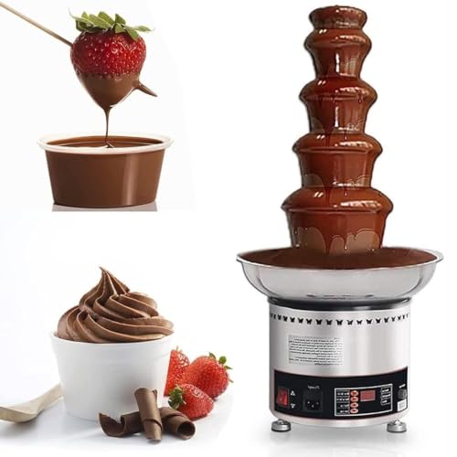 UMJIGF Commercial Chocolate Melting Machine with Hot Melting Pot Base, Chocolate Fountain Fondue Set, Adjustable Settings, for Graduation Ceremony Hotel Wedding Western Restaurant,5Tier