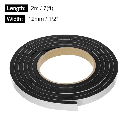 Image of uxcell 3pcs Rolls Single Sided Foam Tape Removeable EVA Sponge Mounting Tape Strong Adhesive Tape Strips(Black, 7ft x 1 /2 inch x 1 /4 inch) for Home Paint Wall Hanging Poster Decor
