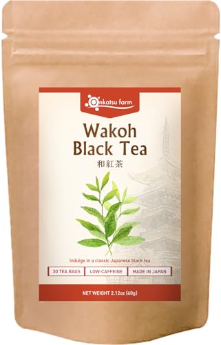 Onkatsu Frarm Japanese Black Tea Bags 30 Count Teabags Japanese Tea Caffeinated wakoucha