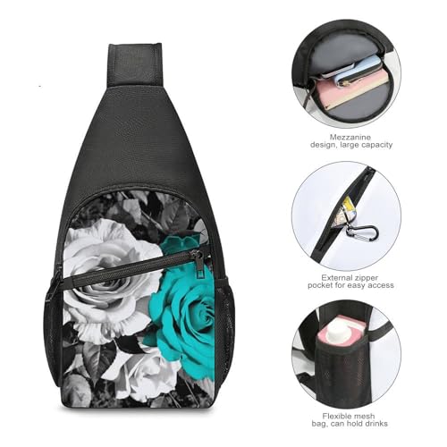 Mochila bandolera ligera floral para senderismo y viaje miniatura 5