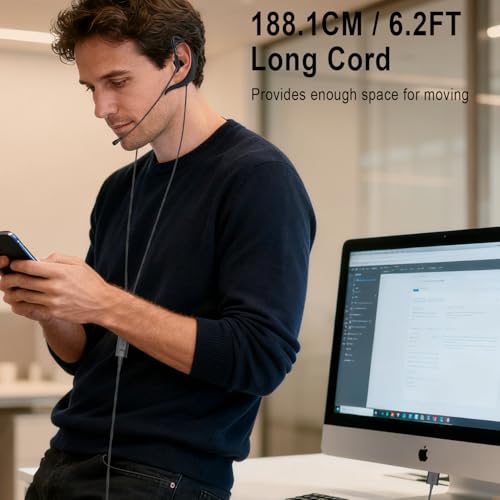 Écouteurs USB avec microphone pour PC et Mac avec commande muet - 6
