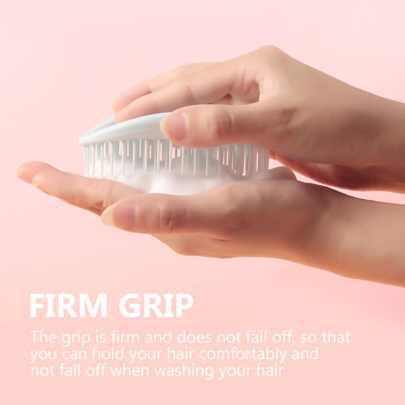 Miniatura 2 de Juego de peine de masaje para el cuero cabelludo del tamaño de la palma, 2 peines ligeros para el cabello abdominales para mujeres, masaje suave del