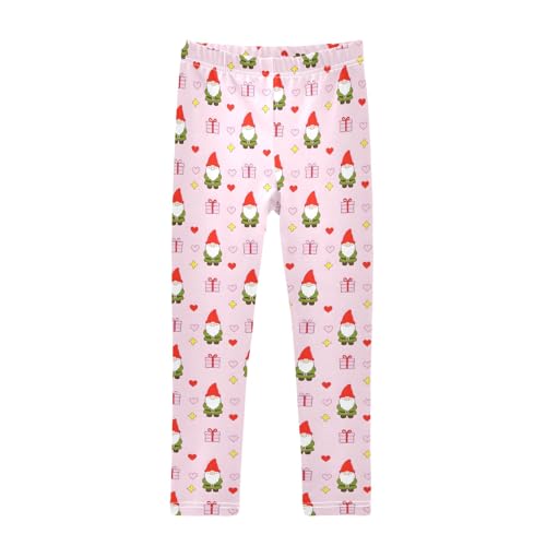 Gnomes Stars Gift Pattern Girls Leggings Soft Comfortable Athletic Leggings Dancing Pants for 4-10 Years