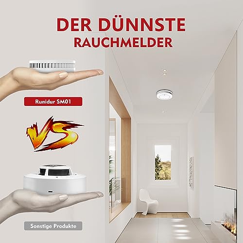 Mini-Rauchmelder Set Runidur 2er Pack mit 10 Jahren Batterie