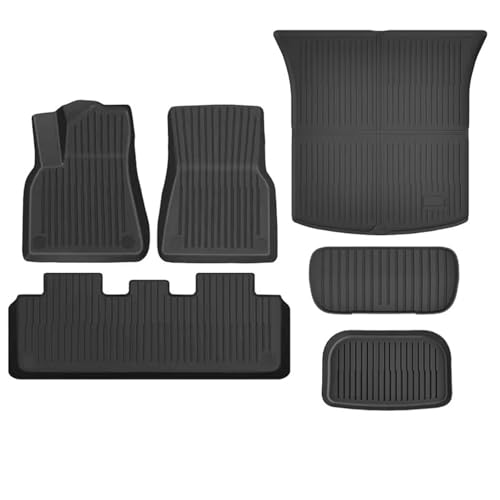 Tapis auto pour Tesla Modèle Y 2025 coffre double doublure conduite à droite 6 pièces