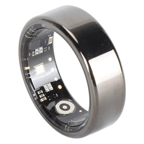 Diyeeni Smart Ring Health, BT5.0 Sleep Monitoring IP68 Waterproof, Magnetic Charging, for Men Women Size 10 (Black)