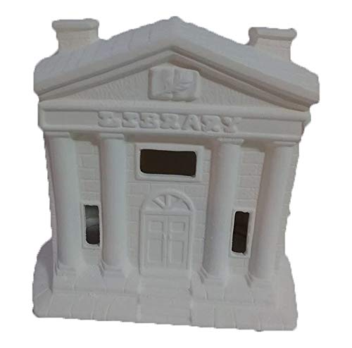 Village Library 5" Ready to Paint Ceramic Bisque